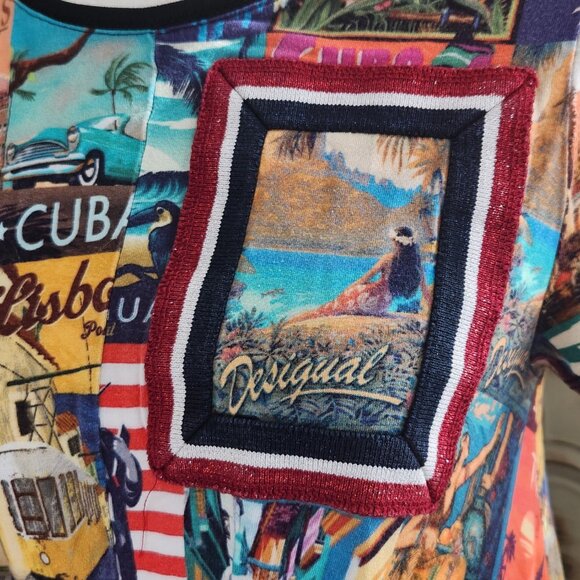 Desigual Phoebe Postcards Dress - Small - Picture 5 of 8